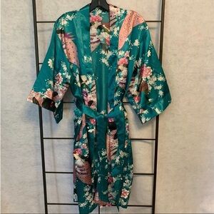 Kimono Robe Peacock Design Women's XL